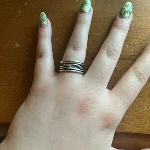Vintage Sterling Silver Wrinkle Statement Ring